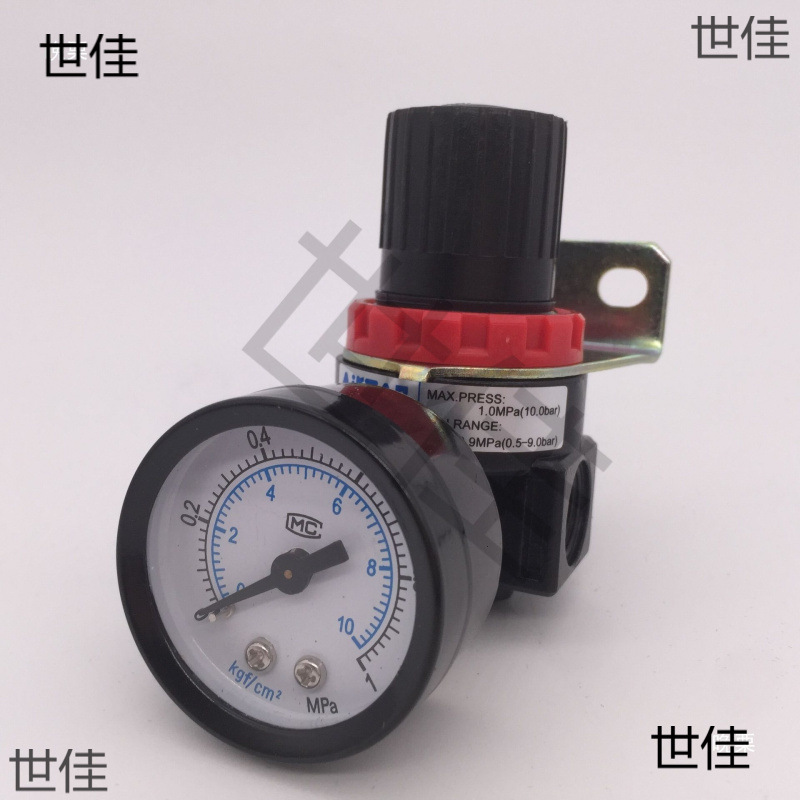 Pneumatic Pressure Regulating Valve Ar2000 Air Pressure Regulating Air Compressor Gas Pressure Adjustable Air Pressure Reducing Valve Air Pressure Gauge