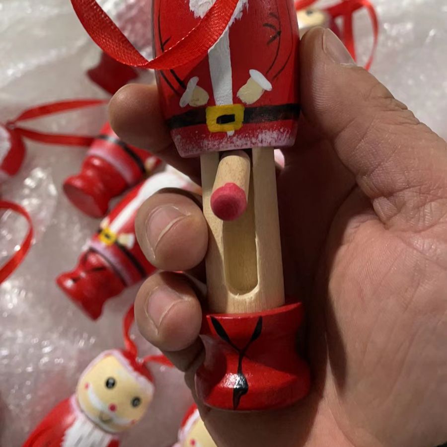 Factory Direct Christmas puppet FUNNY SANTA Claus pendant independent station FUNNY SANTA wooden craft