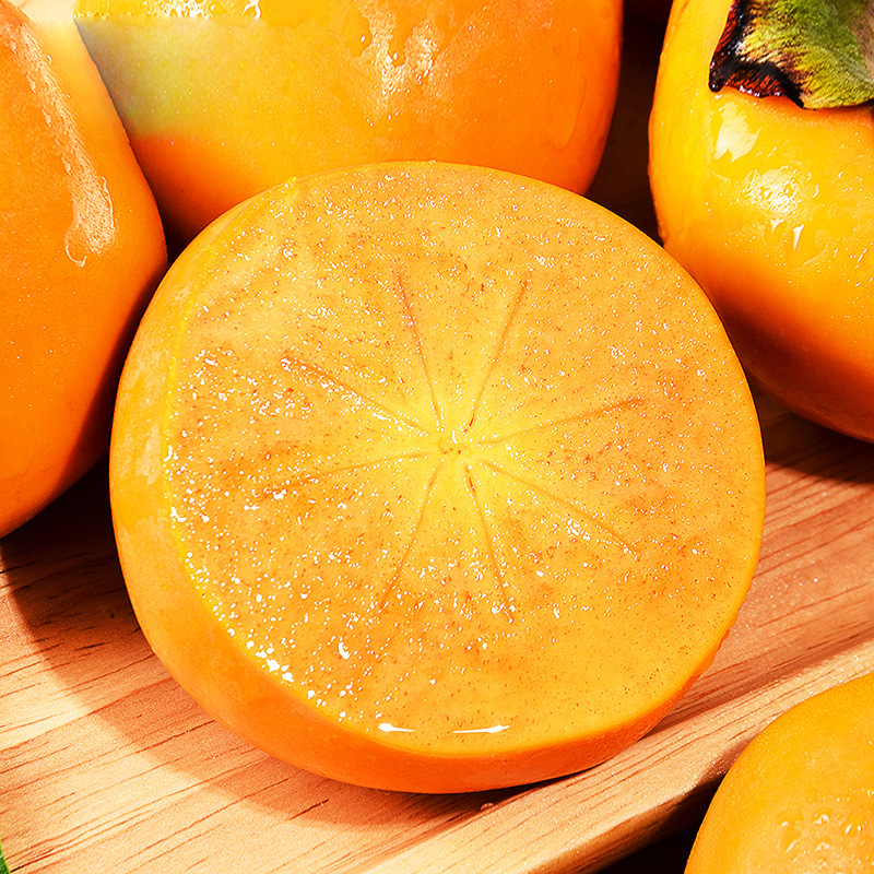 Shaanxi Yangfeng Crisp Persimmons 2.5kg Fresh Seasonal Fruit Sweet Persimmons Hard Persimmons Chocolate Persimmons Non-Fire Crystal Persimmons