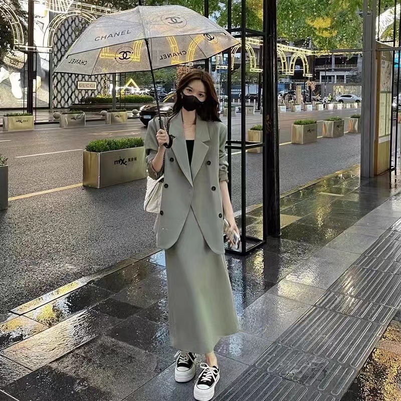 Fashionable Suit Skirt Set for Women, New Autumn Style, Professional and Elegant, Slimming Skirt Two-Piece Set [6638]