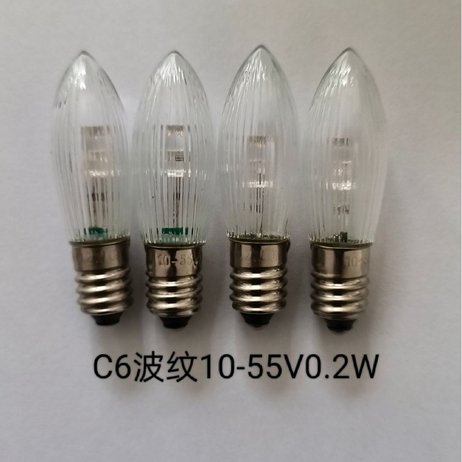 C6 Glass Pattern Halogen Lamp E10 Lamp Holder Led