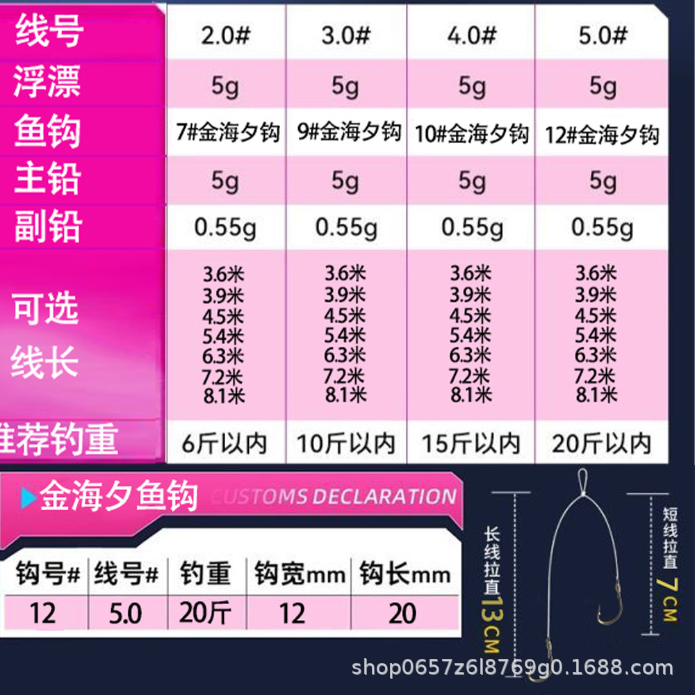 New Model Hand Rod with Automatic Bottom Finding, No Adjustment Needed, Finished Line Set, Fishing Line Kit, Tied with Flip Fishing Hook and Float