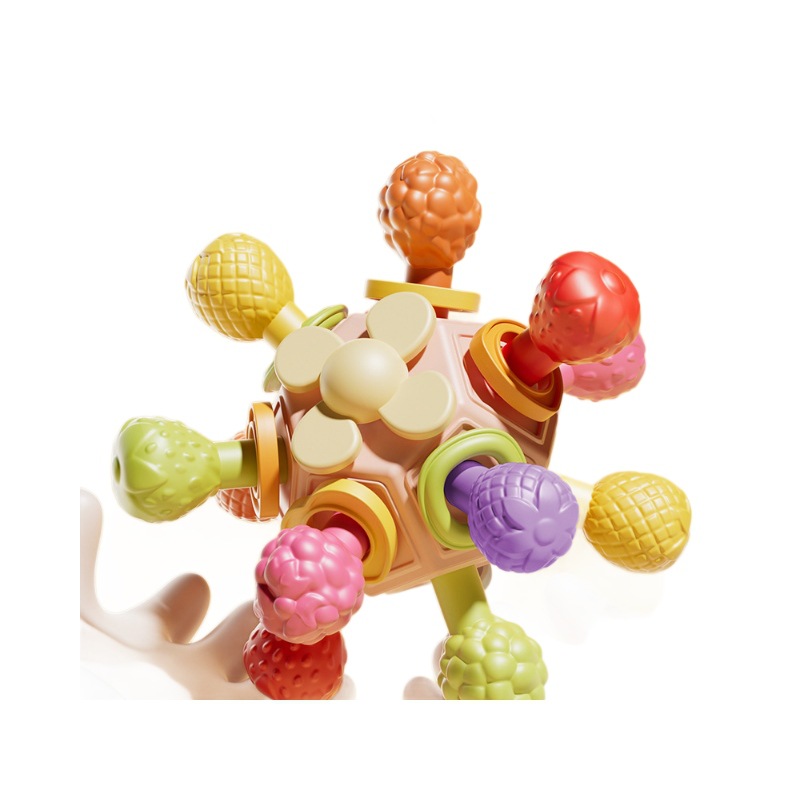 Cross-border baby Manhattan ball hand ball teether hand ball infant molar soft glue boiled baby toy