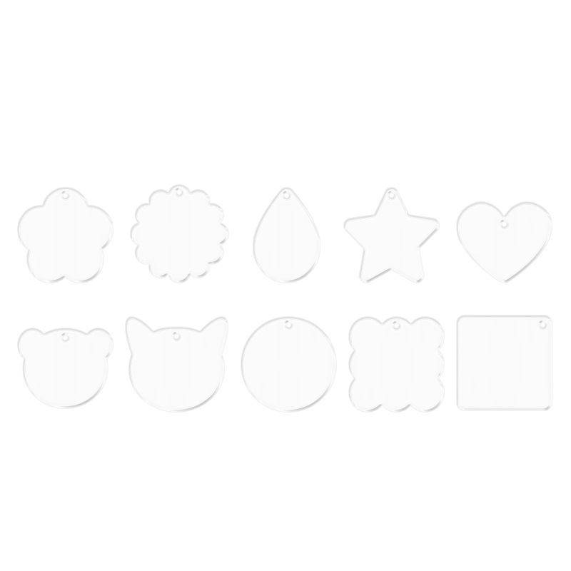 Korea transparent acrylic goo card goo plate wholesale DIY handmade keychain pendant glitter gradient goo card wholesale