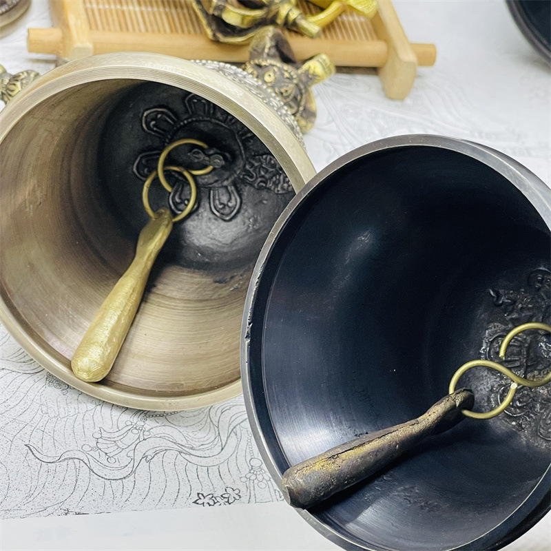 Xizang King Kong Bell Pestle Nepal Handmade Retro Musical Instrument Five-strand Nine-strand Pure Copper Bell Rattle Musical Instrument Wake-up Bell