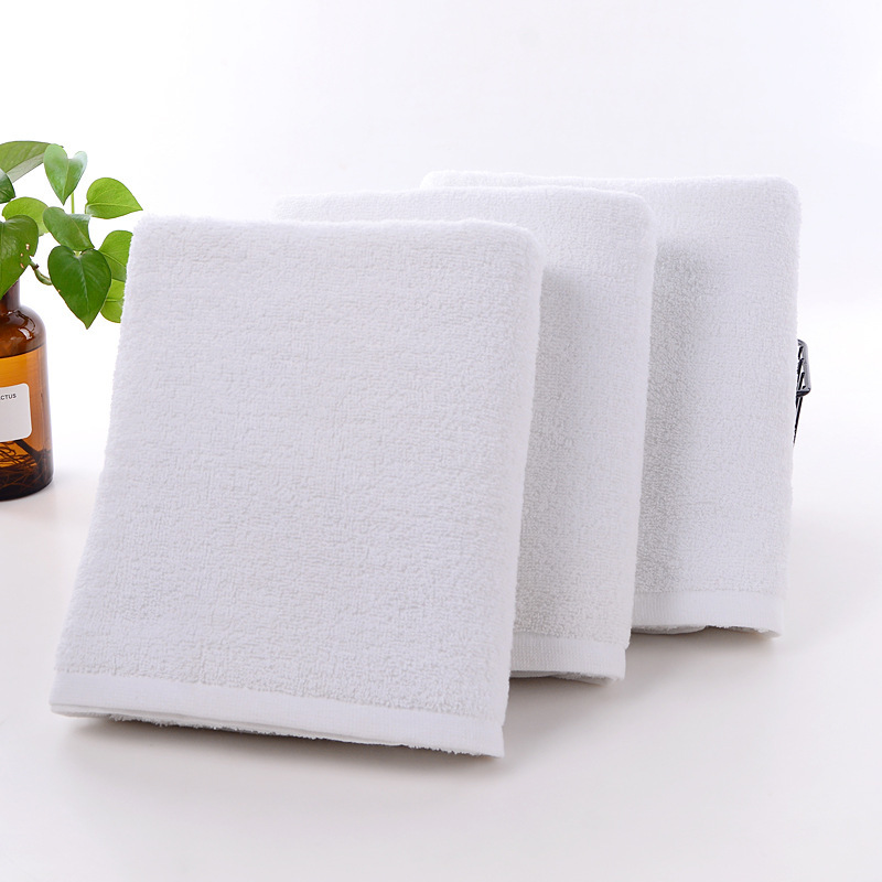350g weak twisted yarn white bath towel hotel bath towel cotton bed making hotel beauty salon bath towel thickened wholesale