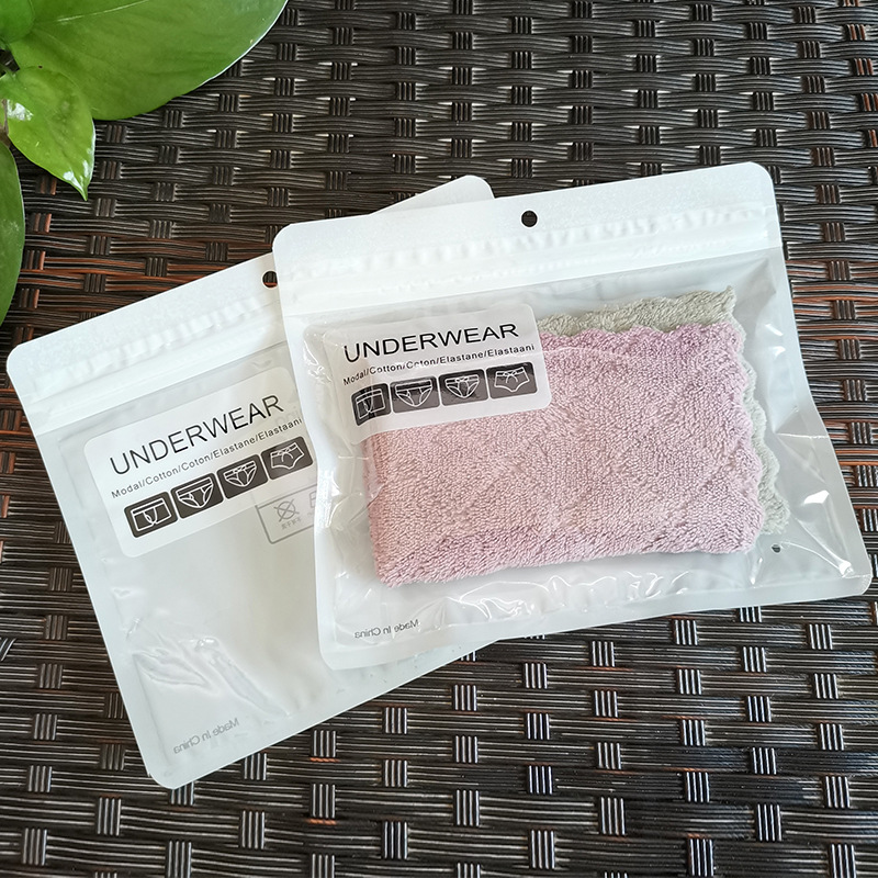 Transparent Window White Underwear Independent Ziplock Bag Ready-Made E-Commerce Universal Underwear Seal Bag Packaging Bag Wholesale