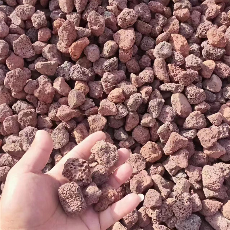 Red Volcanic Stone Particles Sewage Treatment Garden Landscaping Porous Volcanic Rock Filter Material Wetland Backfill Factory Wholesale