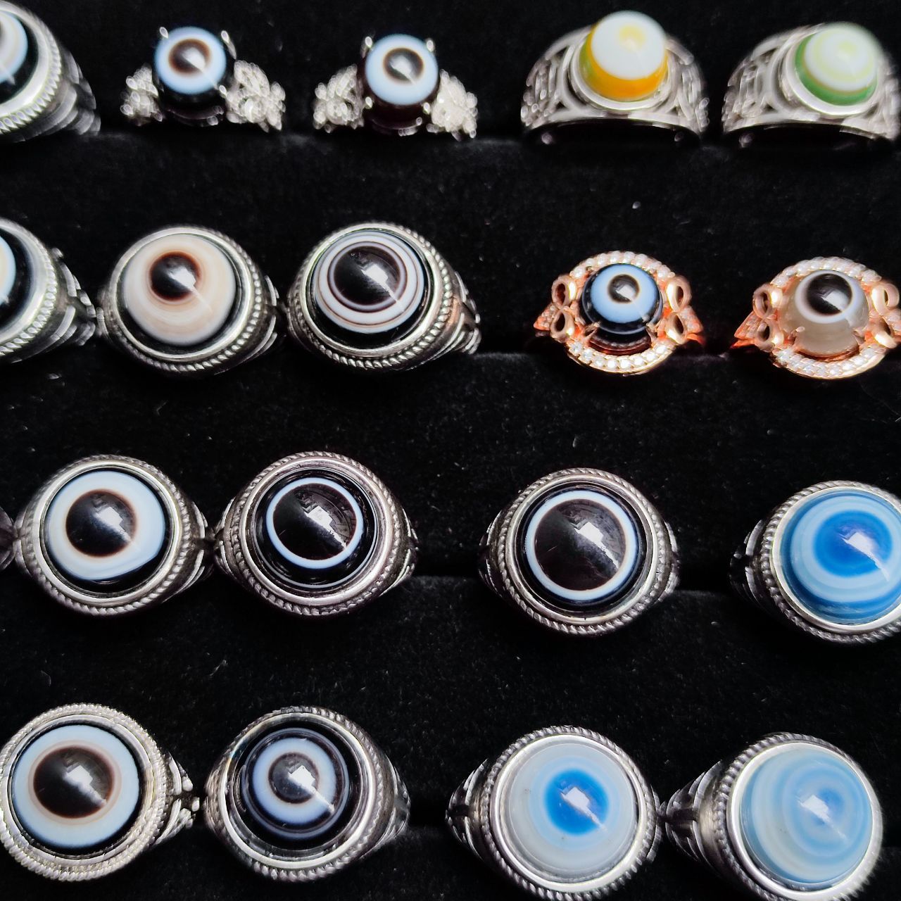 Ювелирные изделия в этническом стиле, регулируемое кольцо из агата