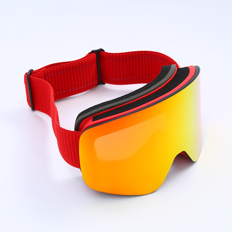 Magnetic Cylinder Real Film Ski Glasses REVO Double Layer Anti-Fog Goggles Snow Goggles Can Card Myopia/HX22
