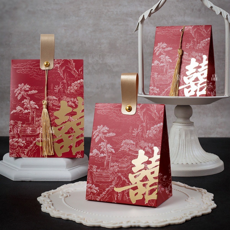 Sugar Box for Wedding, High-End Wedding Accompaniment Gift Box, Candy Handbag, Empty Wedding Candy Box Wholesale