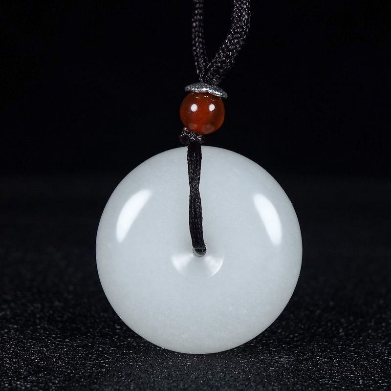 Factory in stock new natural Afghan white jade safe buckle Xinjiang white jade buckle will sell gifts live supply