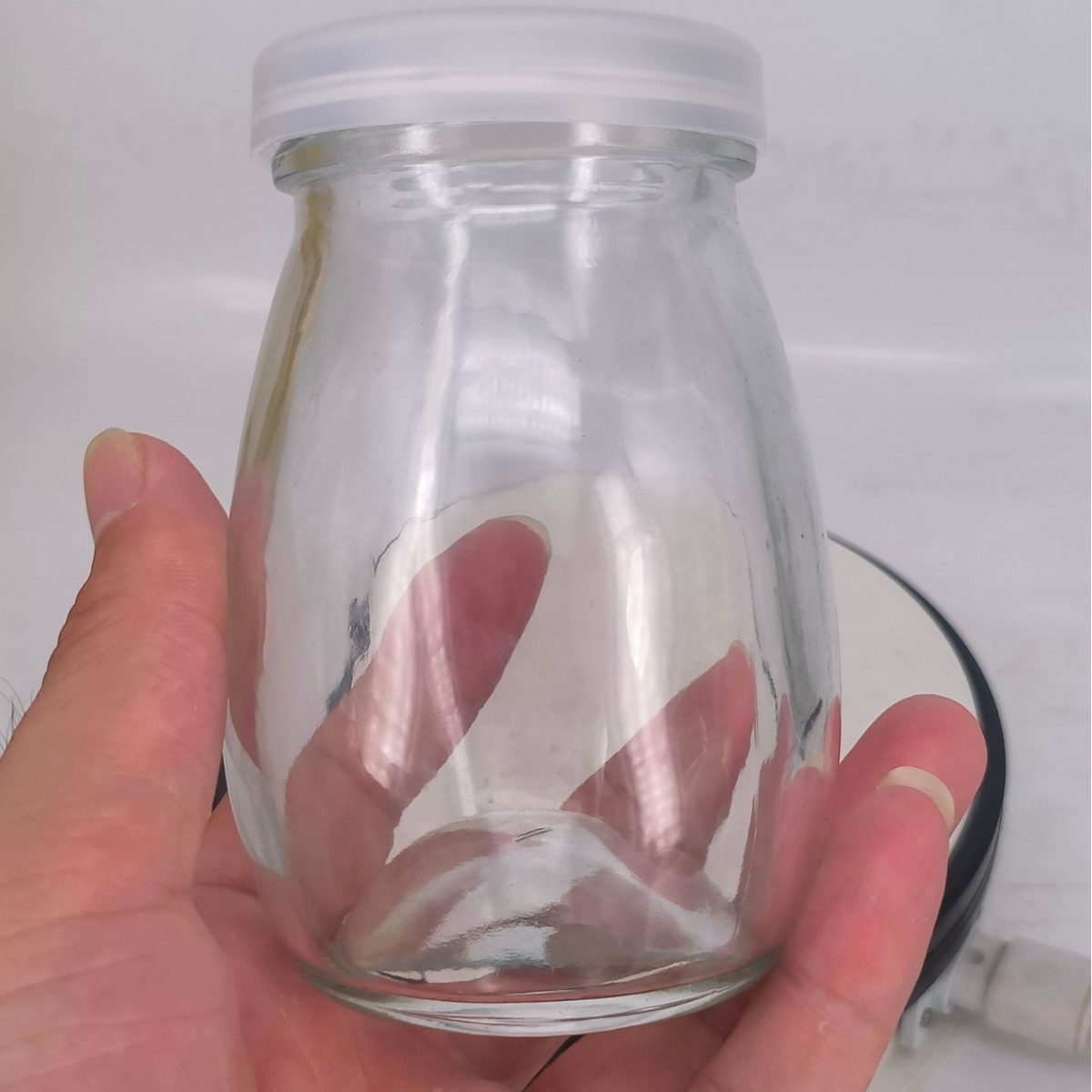 Small Pudding Mousse Cup Yogurt Bottle Double Skin Yogurt Jar Glass Bottle Pudding Bottle 200ml Double Skin Yogurt High Appearance