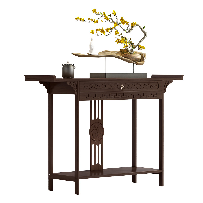 New Chinoiserie Entrance Cabinet, Entrance Table, Entryway Strip Table, Narrow Table, Table, Wall-Mounted Accessible Luxury Storage Rack, Simple