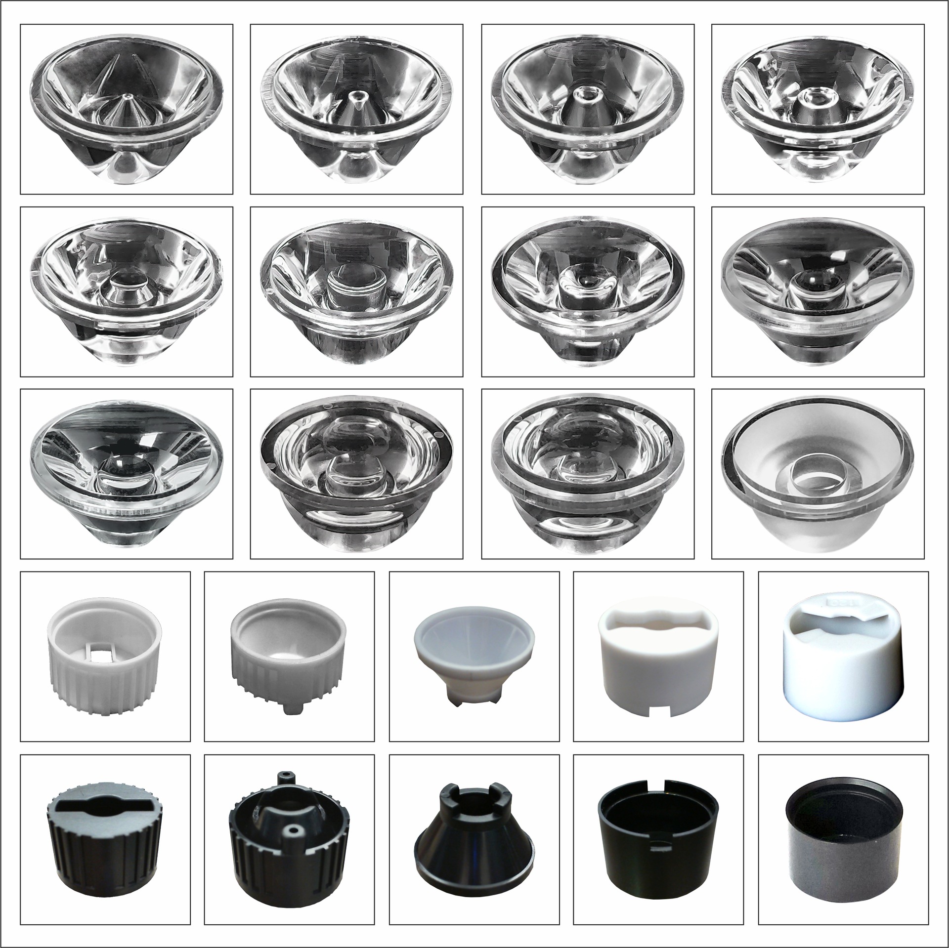 D20 Diameter Flat Surface Led Conical Lens Suitable for High-Power Imitation Lumen and Bracket-Mounted Led Lights