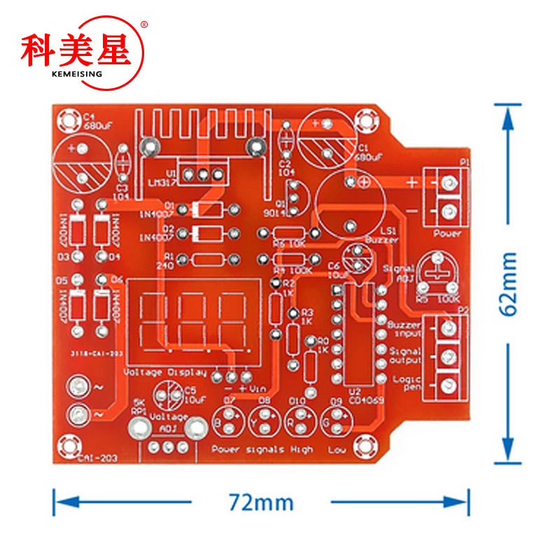 LM317 Adjustable Voltage Regulator Power Supply Board Kit Power Supply Training Kit Electronic DIY Making Parts