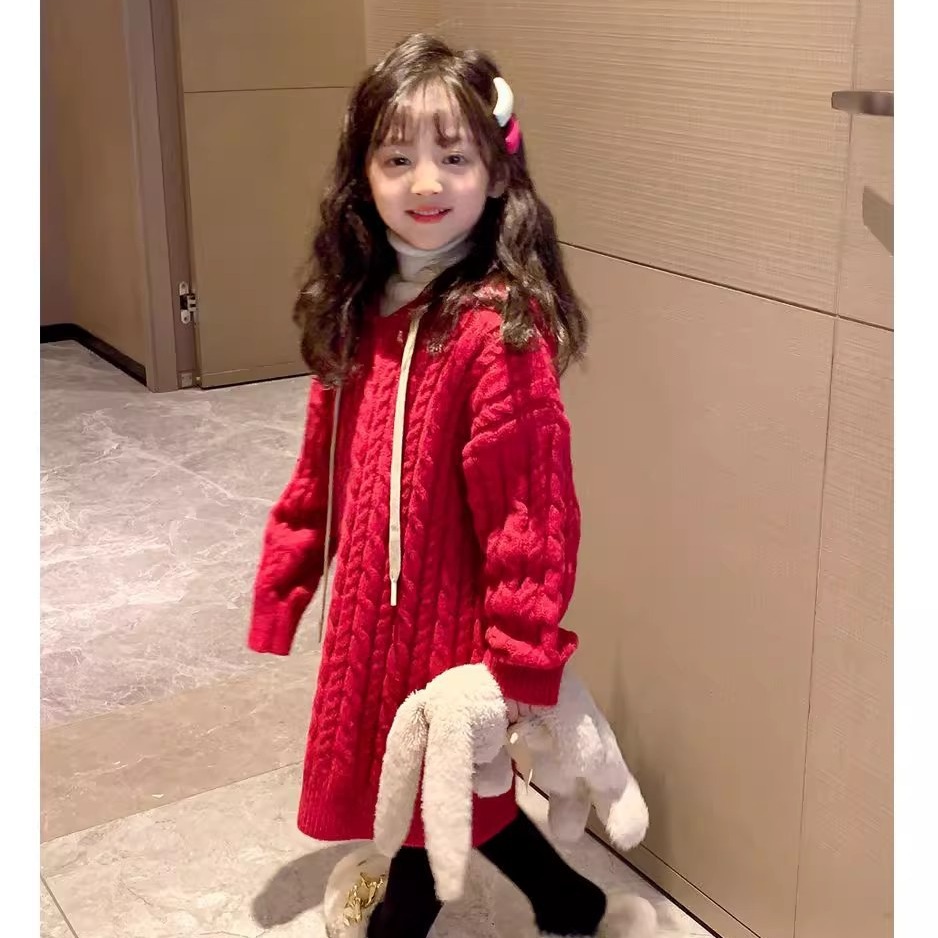 Hooded Long Knitwear for Boys and Girls to Wear during the New Year. Private Customization with Pictures and Samples. Customized Cross-Border Aliexpress