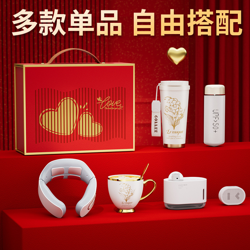 Company Gifts Lily of the Valley Coffee Cup Gift Box Set Wedding Gift Cup Custom Nurse Day Souvenir Souvenir