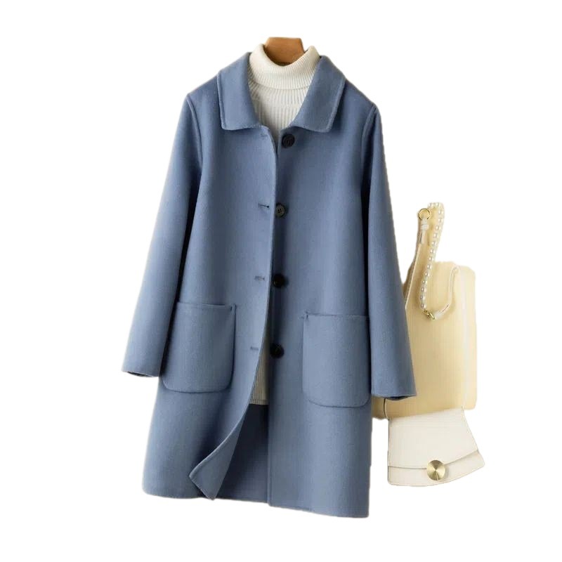 Off-Season Woolen Outwear Women's Slim Mid-Length 2025 New Spring & Fall High-End Korean Outwear Woolen Plus Size Women