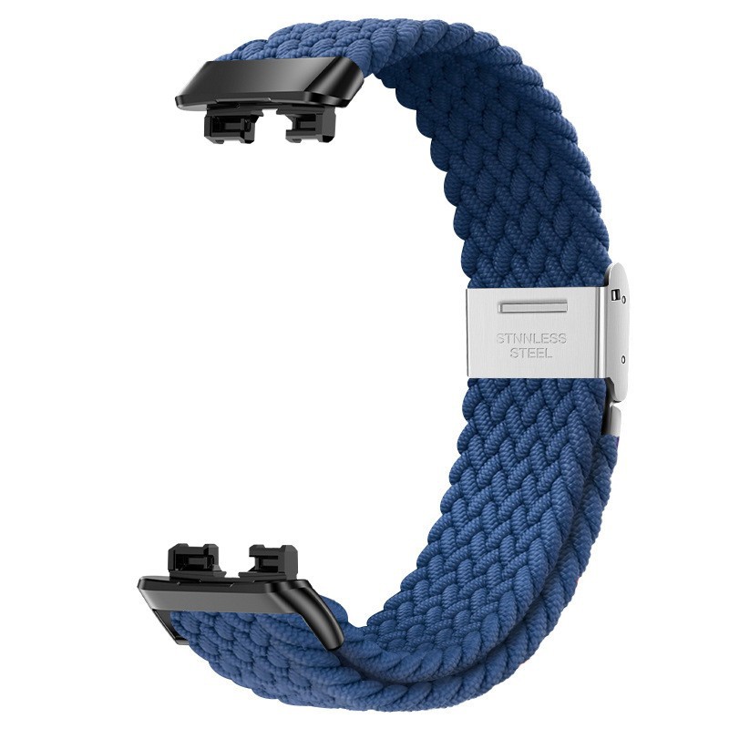 Nylon Woven Watch Strap Suitable for Huawei Bracelets 8Th and 9Th Generation Metal Buckle Nylon Woven Loop Strap