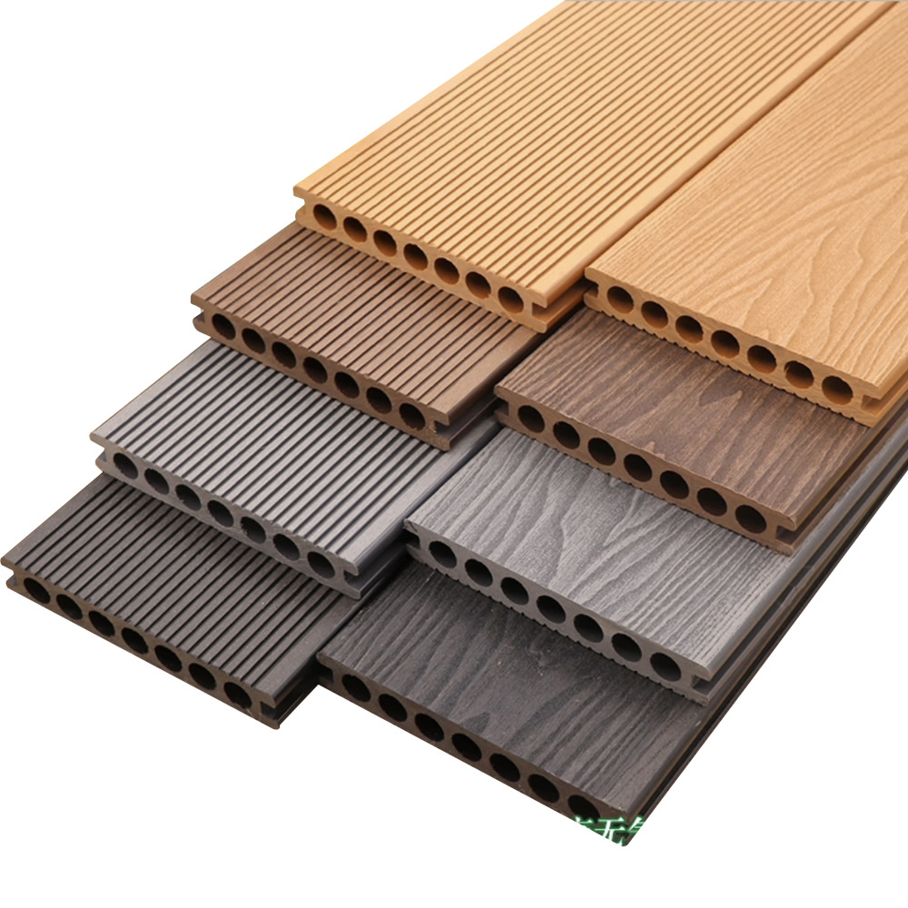 Foshan Factory Plastic Wood Flooring for Outdoor Balconies, Self-Laying Wood Grain Second-Generation Co-Extruded Courtyard Villa Wood-Plastic Flooring for Outdoor Use