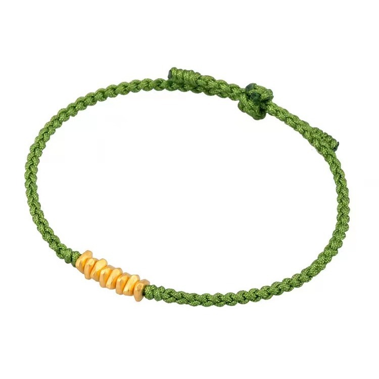 3D hard gold 999 gold triangle spacer broken gold spacer bracelet beads DIY pure gold men's and women's accessories