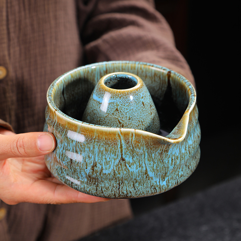 Japanese Style Kiln Change Series Matcha suit Tea Shuang Bai Benli Matcha Brush Matcha Bowl Tea Spoon Pink Green with Mouth