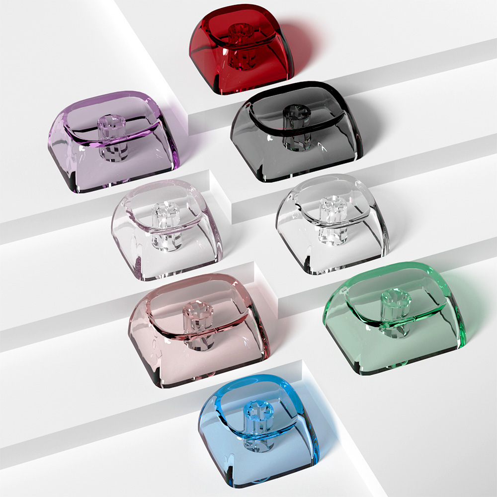Pc Moa Keycap Wall Thickness 1.7mm Mechanical Keyboard Cap Customized DIY Transparent Keycap Transparent Black Transparent Red Transparent Pink