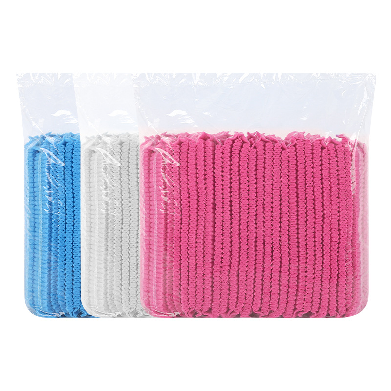 Thickened Disposable Hat Non-woven Fabric Food Work After Catering Kitchen Women's Oil Smoke and Dust-proof Headgear Strip Cap