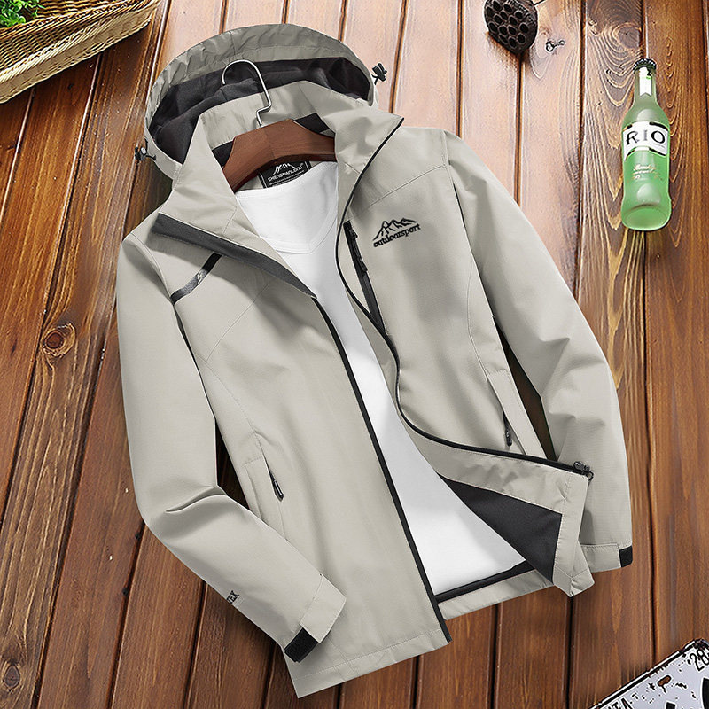 Factory Approved Autumn Outdoor Sports Mountaineering Suit Loose plus size Single Layer Jacket Men's Windproof Jacket