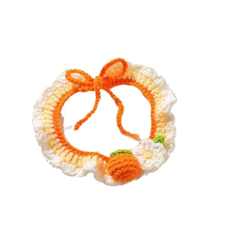 Cats and Dogs Cute Knitted Scarf Slippery Towel Wool Collar Bib Small Dog Photo Decorative Handmade Scarf