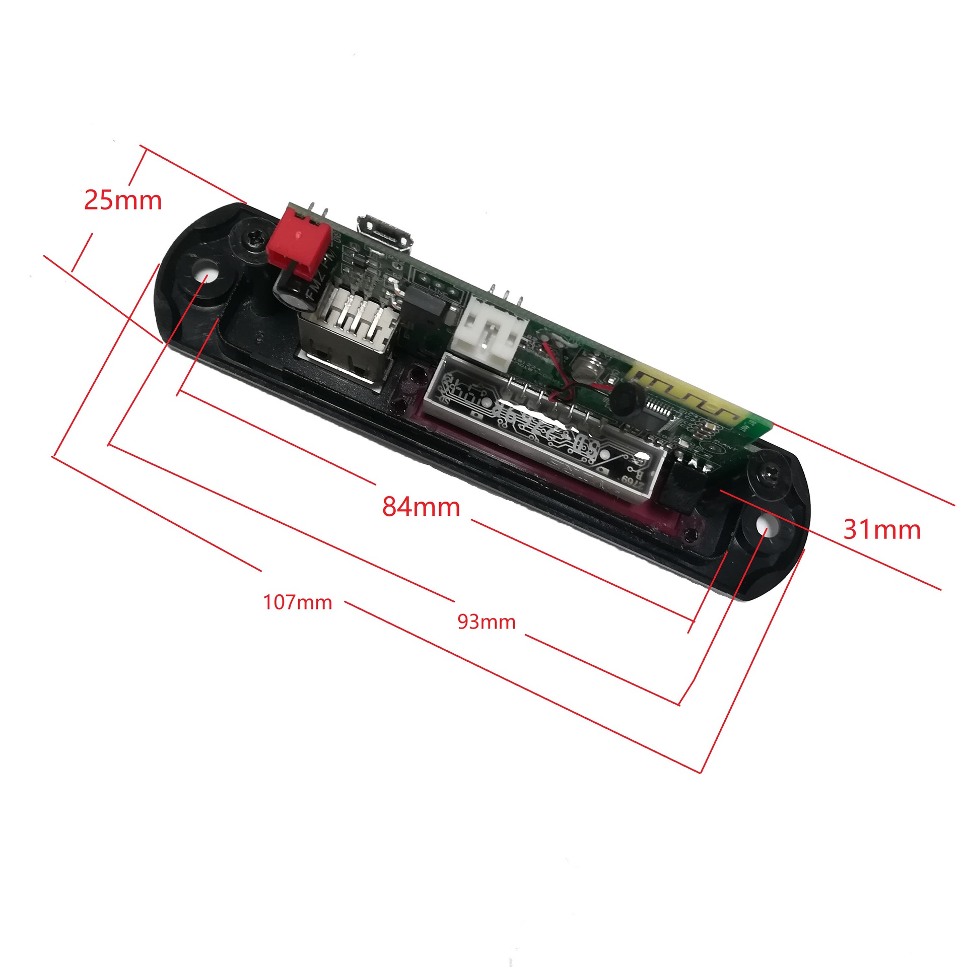 4-Color Screen USB Sound Card Tf12V 5.2 Bluetooth Decoder Fmmp3 Decoder Board Lossless Bluetooth Module Pcba