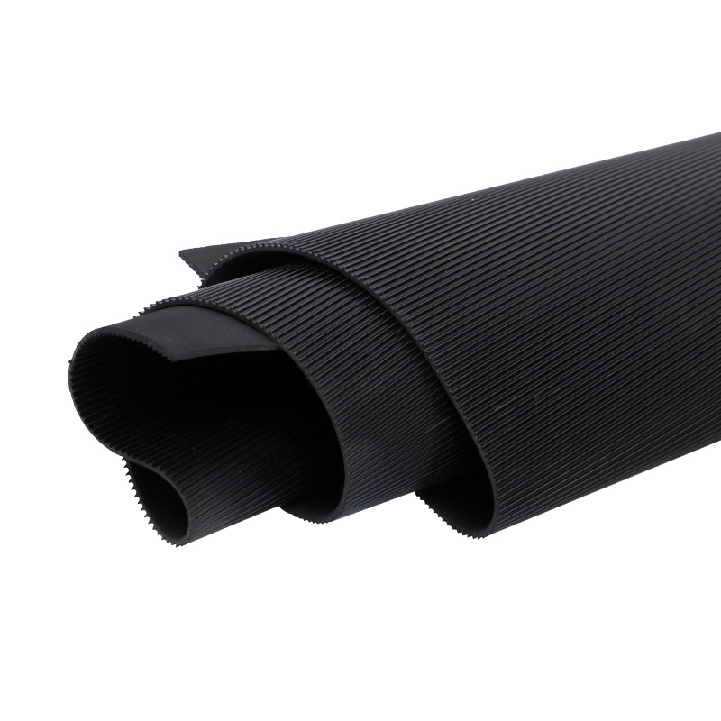 Black Pinstripe Rubber Sheet Anti-Slip Rubber Sheet Shock Absorbing Floor Paving Rubber Sheet Industrial Pinstripe Anti-Slip Rubber Mat