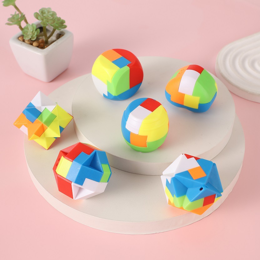 Luban Lock Creative Kidsren's Kongming Lock Complete Set of Educational Brain Intelligence Development Toys Early Education Concentration Training