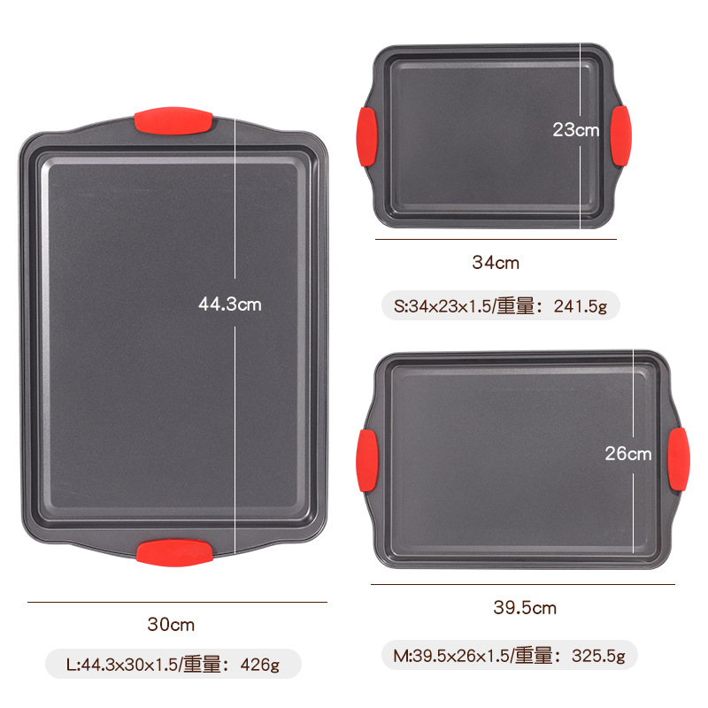 High Temperature Non-Stick Household Baking Baking Pan Cake Mold Oven Biscuit Baking Rectangular Baking Biscuit Plate Wholesale