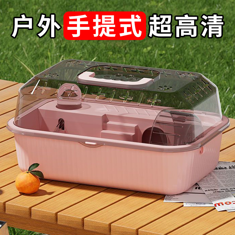 Клетка для хомяков, золотой медведь, портативная двухуровневая, дешевая, роскошная вилла, акриловая прозрачная