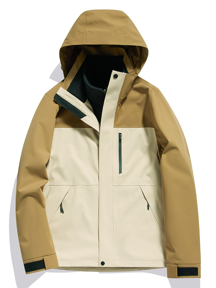 Three-in-One Winter Clothes for Men and Women Two-piece Detachable Windproof Waterproof Warm Thickened Ski Overalls