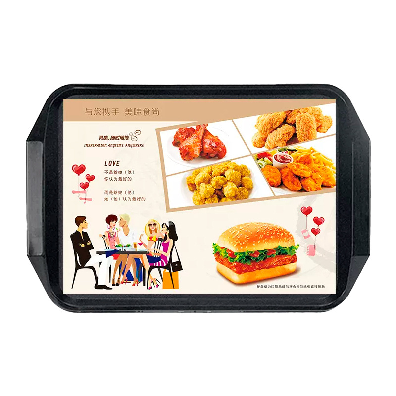 Buffet Burger Paper Placemat Paper Barbecue Tray Korean Fried Chicken Plate Paper Disposable Double-Glued Paper Custom Logo
