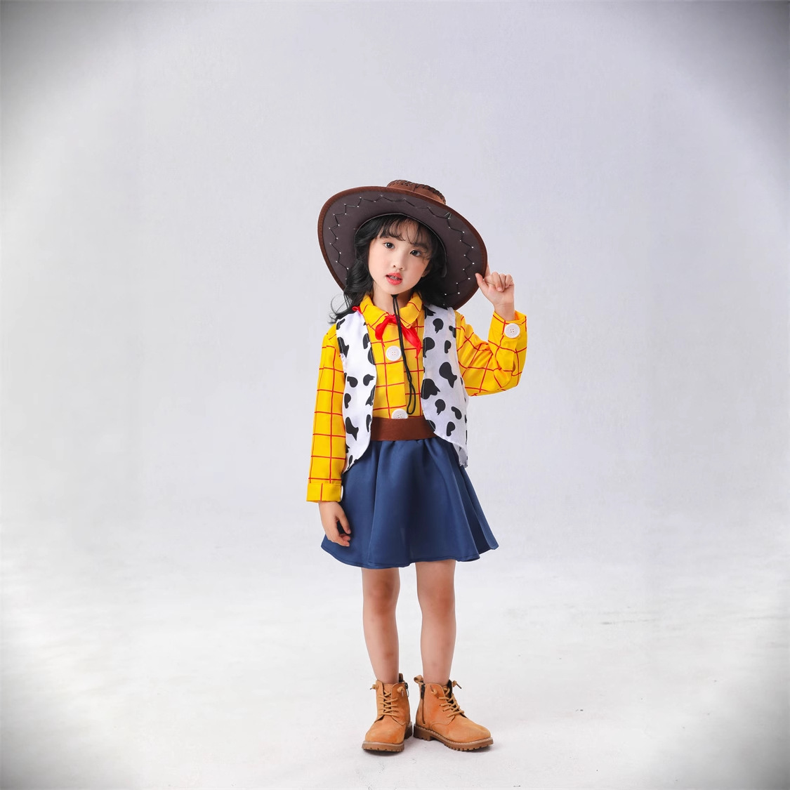 Hudi vest Western Denim party stage costume cos Toy Story Hudi couple parent-child performance costume