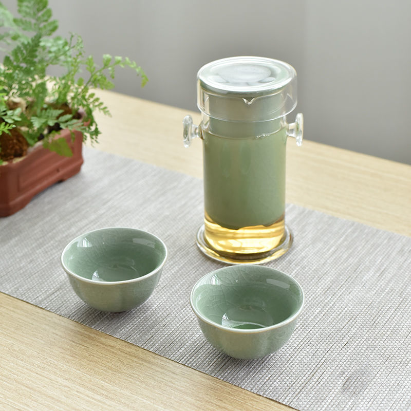 Black Tea Brewing Pot with Tea-Water Separation, Ceramic Tea Cup, Simple Household Kung Fu Tea Set, Shen Chunjiang