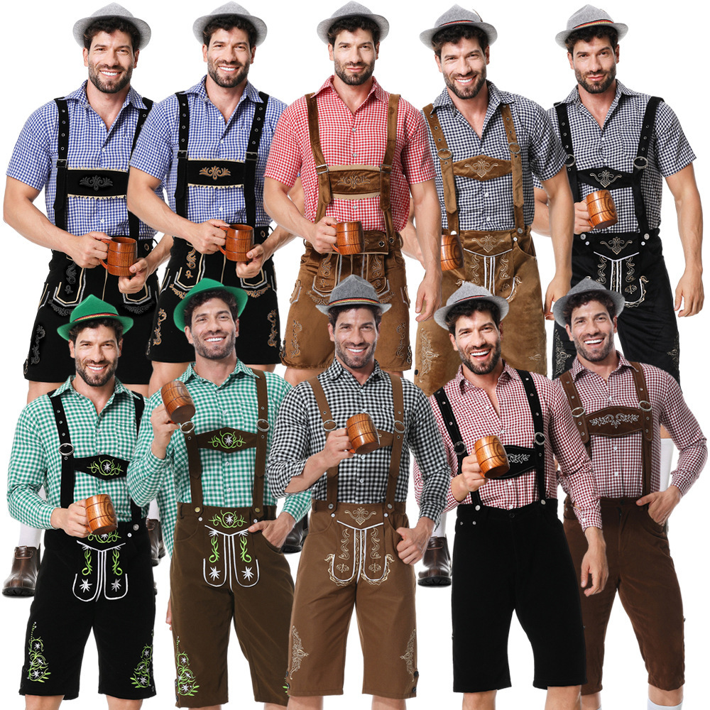 Cross-Border Export of German Oktoberfest Clothing Bavarian Traditional Adult Male Party Folk Celebration Event Suit