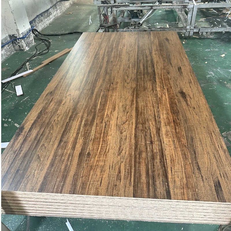 15mm Wood Grain Vertical Pattern Board Paint-Free Particle Board Hotel Furniture Partition Melamine Particle Board