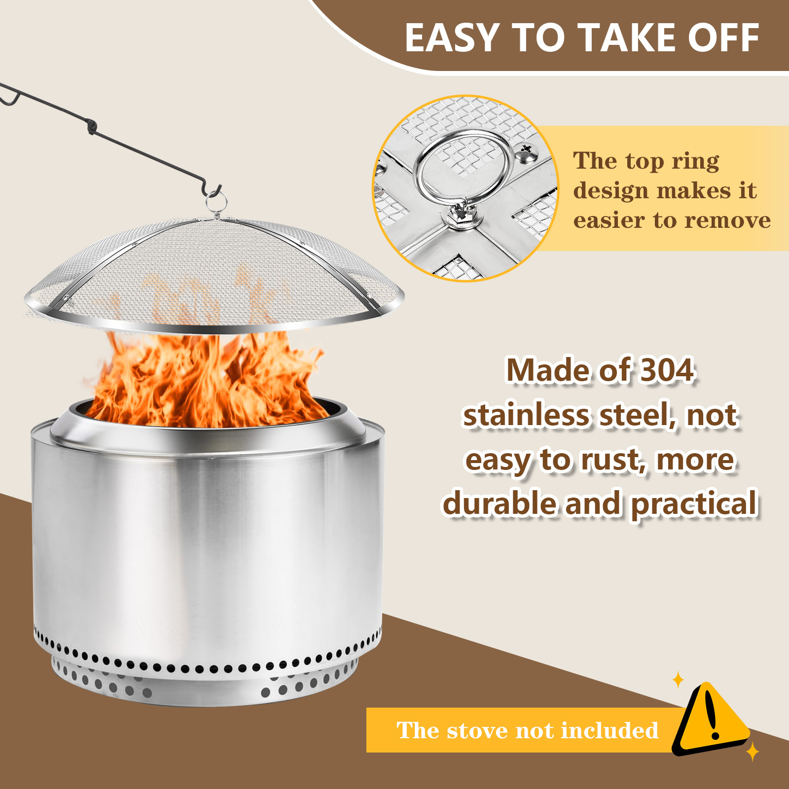 Amazon's New Second-Generation Heavy-Duty Steel Mesh Brazier Cover Foldableable Outdoor Fire Pit Mesh Screen with Handle