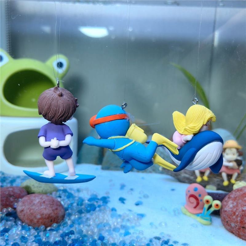 Landscape Ornaments Diver Fish Tank Landscaping Plastic Crafts DIY Decorative Accessories Cartoon Desktop