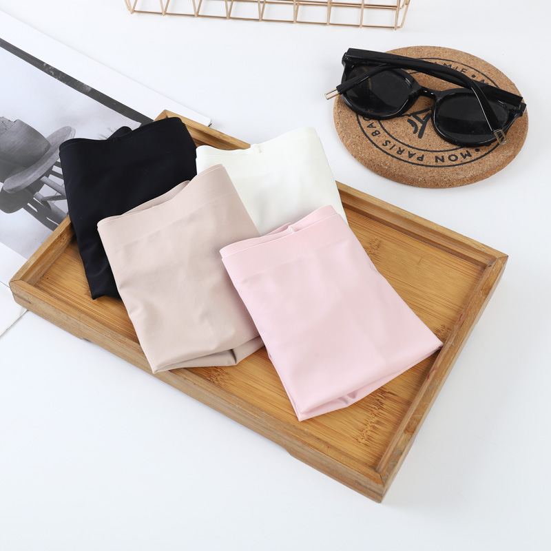 Seamless Ice Silk One-Piece Breathable Mid-Waist Pure Cotton Crotch Large Size Women's Boxer Briefs Women's Flat-Leg Safety Pants