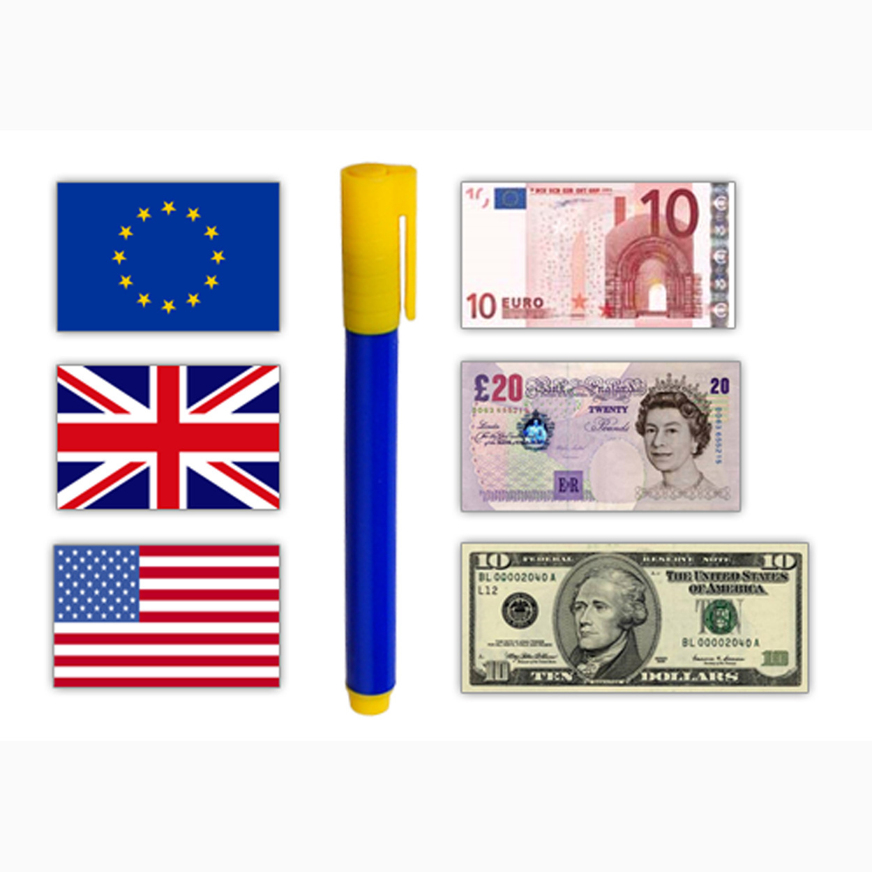 Multi-National Currency Banknote Detector Pen Color Change Detection Mini Small and Convenient Banknote Detector