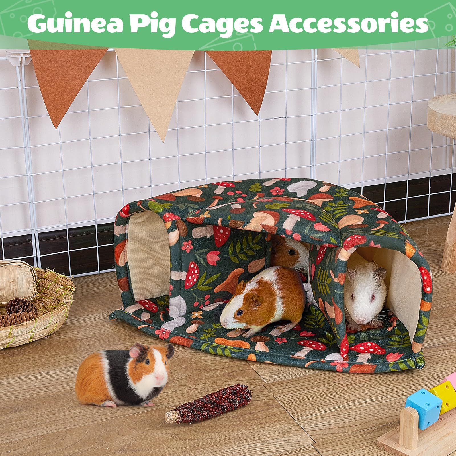 Guinea Pig Hideout, Hamster Comfortable House Bed, Rabbit Tunnel, Washable Small Pet Cage Accessories, Small Animal Nest Hole