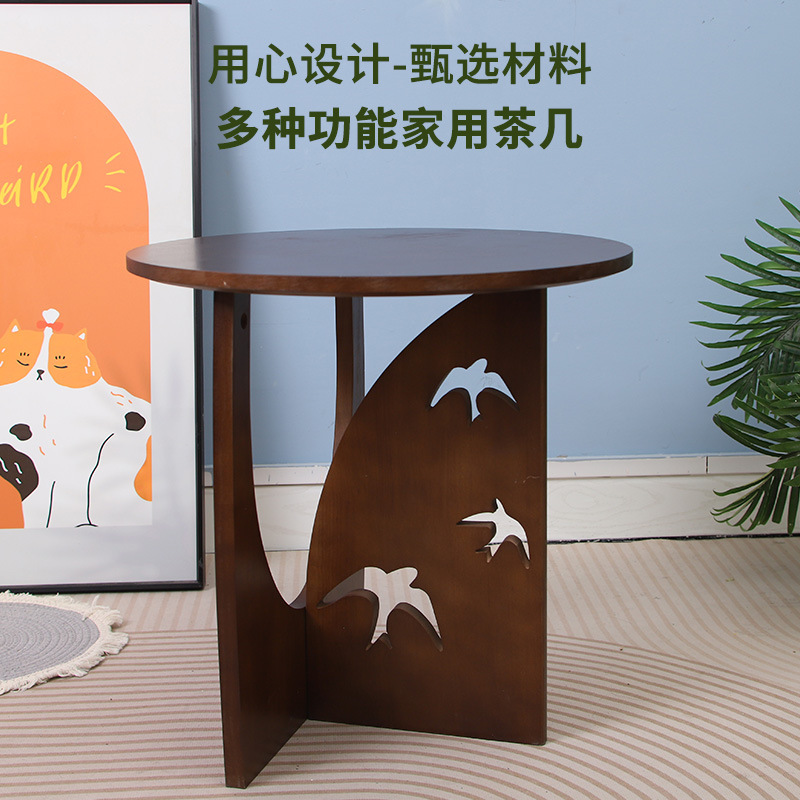 in stock Solid Wood Light Luxury Side Table Living Room Small Coffee Table Corner Table Black Simple Coffee Table Bedroom Bedside Table Sofa Side Table