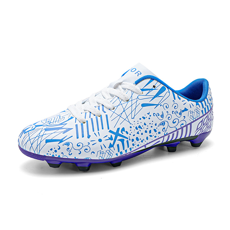 Factory Straight-Haired Football Shoes with Broken Nails and Long Nails Ag Artificial Grass Football Shoes Professional Competition Training Shoes Cross-Border Models