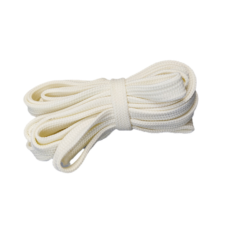 Factory sales 40 ingots low elastic silk double-layer hollow shoelace polyester thickened 1CM black and white flat shoelace waist rope hat rope